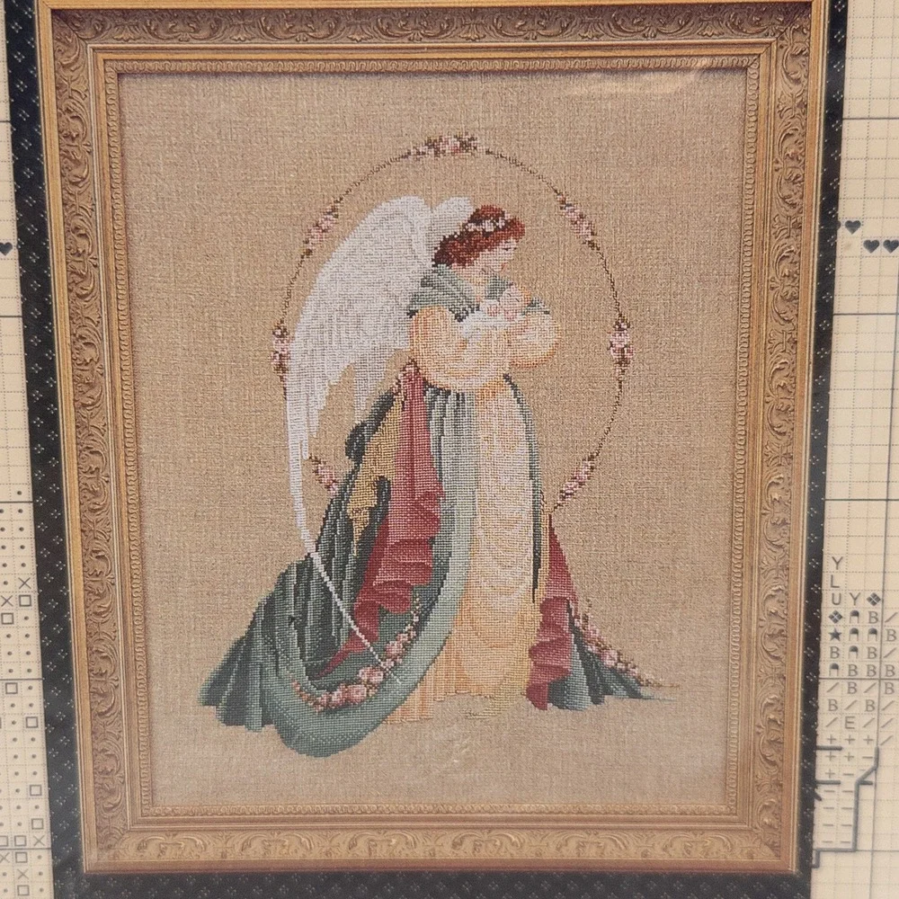 Vintage Lavender & Lace Guardian Angel NIP Cross Stitch Pattern L&L 18 Victorian